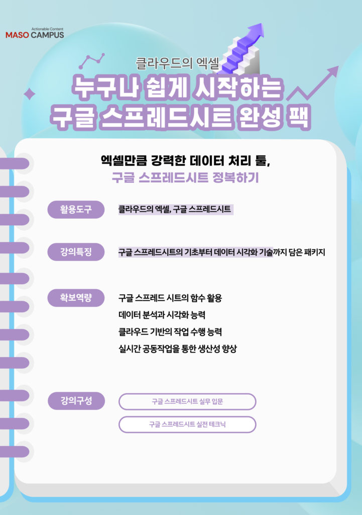 클라우드의 엑셀, 누구나 쉽게 시작하는 구글 스프레드시트 완성 팩_히어로_v1.1