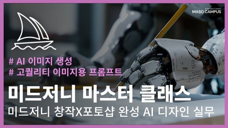 미드저니 마스터 클래스, 미드저니로 생성하고 포토샵으로 완성하는 AI 디자인 실무